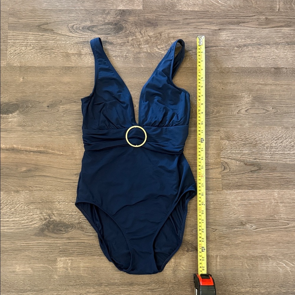 Lauren Ralph Lauren Deep Blue Swimsuit with Gold Accent Size 6